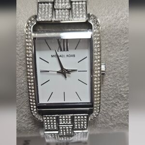 Michael Kors Silver Watch with Crystal Accents
